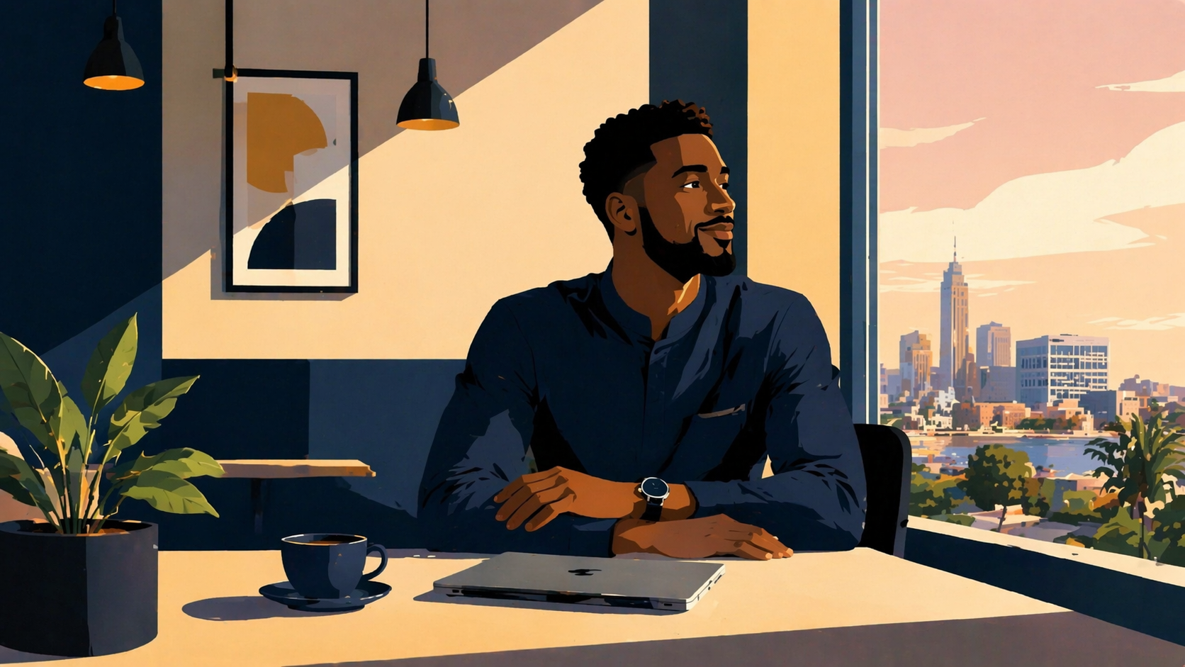 A relaxed Nigerian solopreneur